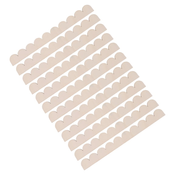 OFFIGAM 12PCS Beige Wooden Decorative Moulding Strips with Scalloped Design for Home Decor and Craft Projects