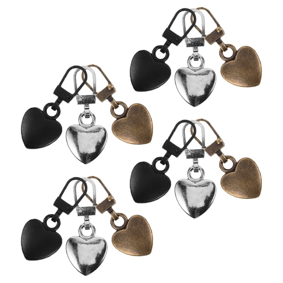 OFFIGAM Heart Shaped Metal Zipper Pulls, Assorted Colors, Durable and Versatile, 12Pcs