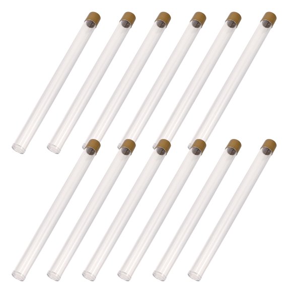 OFFIGAM 12Pcs Clear Acrylic Incense Stick Organizer Tubes Airtight Portable Storage Containers