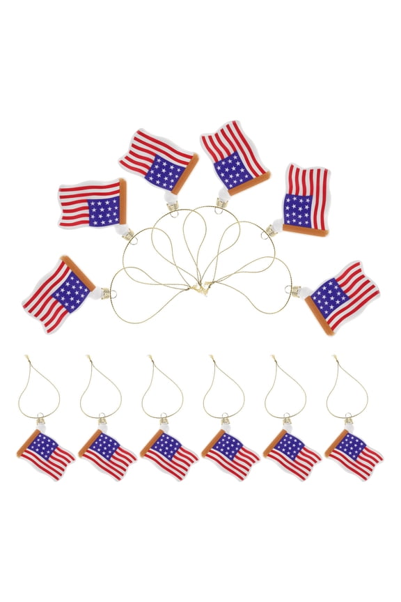 12Pcs Flag Ornaments for Independence Day Celebrations Handmade Jewelry Accessories in Multi Color