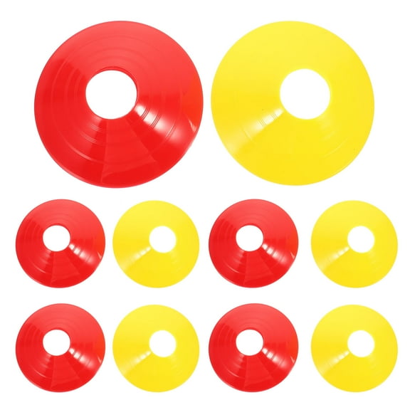 OFFIGAM 12Pcs Football Training Sign Discs for Soccer Training Red Yellow 7.5x7.5in