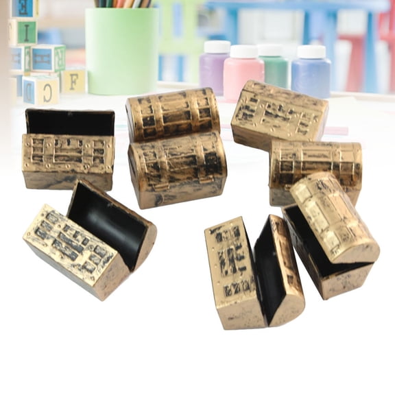 OFFIGAM 12Pcs Golden Pirate Treasure Boxes Durable Keepsake Chest for Storing Treasures and Articles