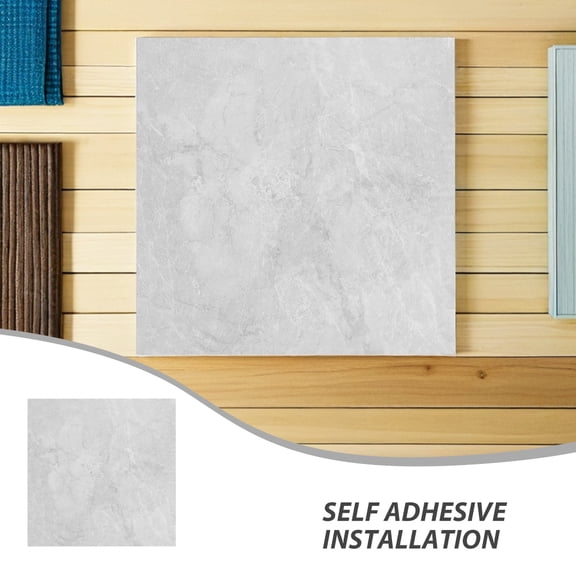 OFFIGAM 12Pcs Peel and Stick Marble Backsplash Tile Stickers Light Grey Wall Decor for Kitchen Bathroom