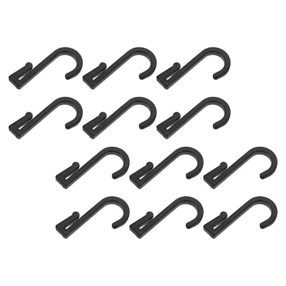 OFFIGAM 12Pcs Plastic Hooks For Hanging Flat J Shaped Entryway Hook Bathroom Hook