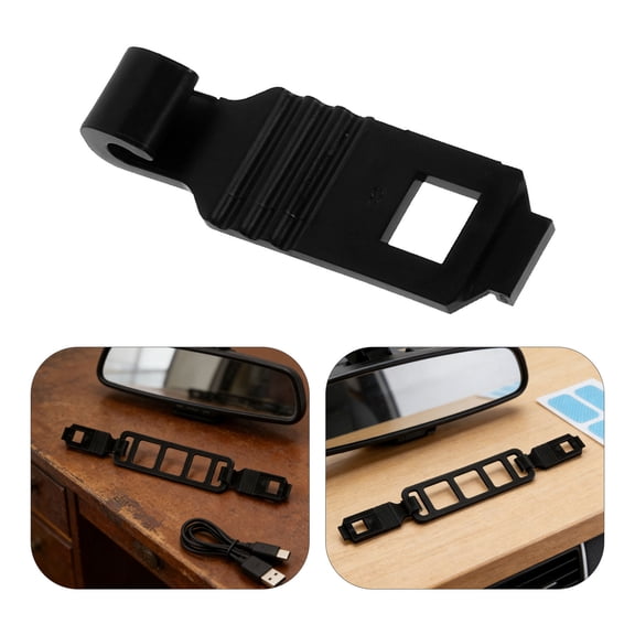 OFFIGAM 12Pcs Rear View Mirror Dash Cam Mount Plate for Car Easy Installation Black Durable Material