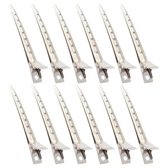 OFFIGAM 12-Pack Plated Salon Hair Clips for Precise Hair Sectioning and Professional Hairdressing Styling