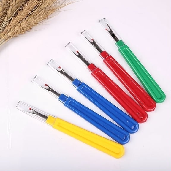 OFFIGAM 12-Piece Seam Cutter Set with Plastic Handles and Protective Covers, Assorted Colors for Safe Storage and Easy Use