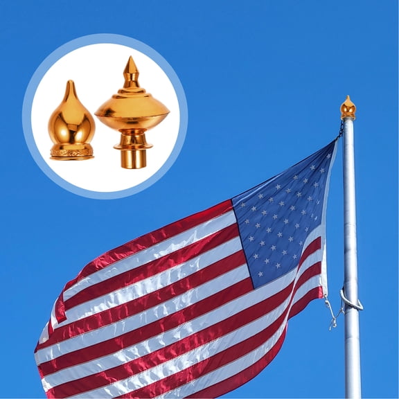 OFFIGAM Sturdy Golden Flagpole Topper, Plastic Flag Finial, Decorative Ornament, 12Pcs
