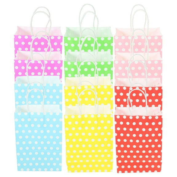 OFFIGAM 12-Pack Kraft Paper Treat Bags Assorted Colors for Party Favors, Bags, and Event Hosts with Simple Design