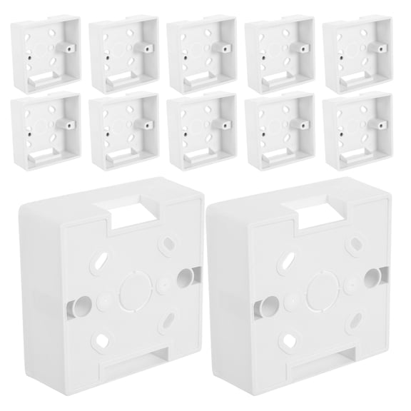 OFFIGAM 12Pcs White Deep Recessed Wall Switch Socket Box with Threaded Assembly for Home Use