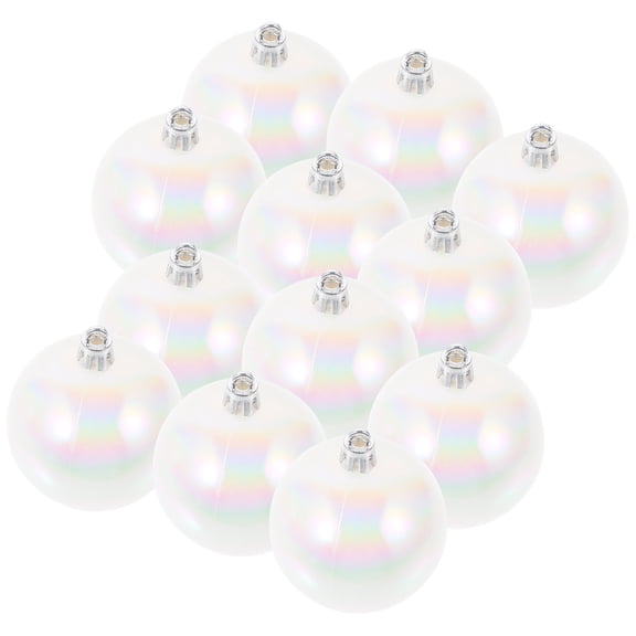 OFFIGAM 12Pcs White Plastic Decorative Ball Pendants for Tree Hanging Balls and