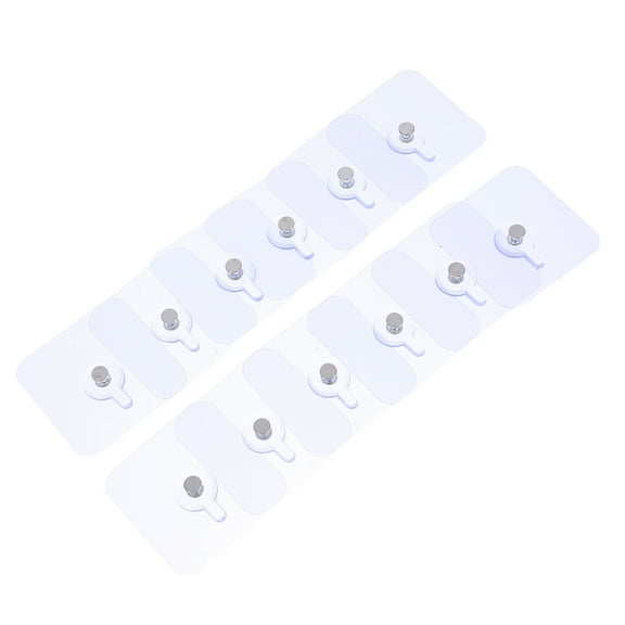 OFFIGAM 12-Pack Clear Self-Adhesive Hooks, Strong Heavy-Duty Transparent PVC Wall Hangers for Home and Office Use