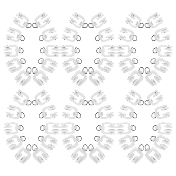 OFFIGAM 140Pcs White Plastic Curtain Track Gliders Ceiling Mount for Window and Shower Curtains