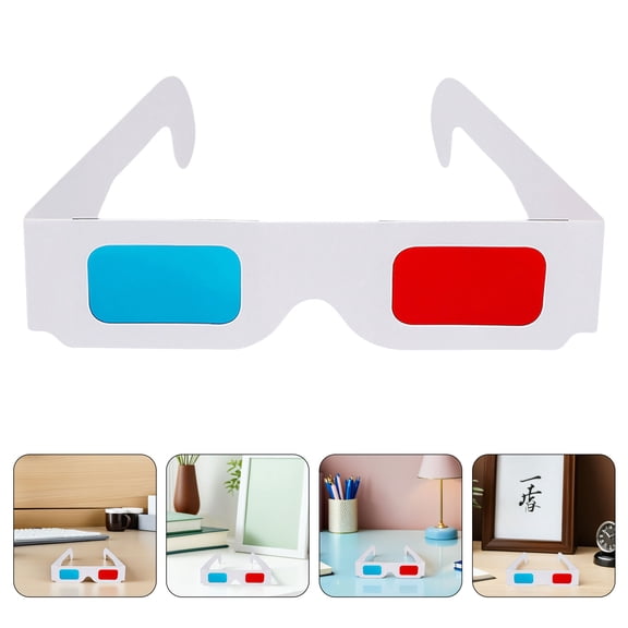 OFFIGAM 150Pcs Paper Stereoscopic 3D Glasses with Red Cyan Lenses for Movies Comics Classroom and Science Projects