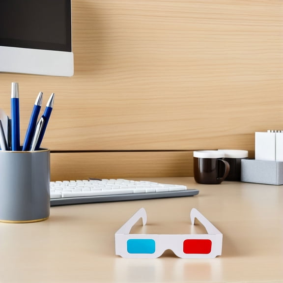 OFFIGAM 150Pcs Lightweight Red Cyan Paper 3D Glasses for Comics Movie and Photo Viewing