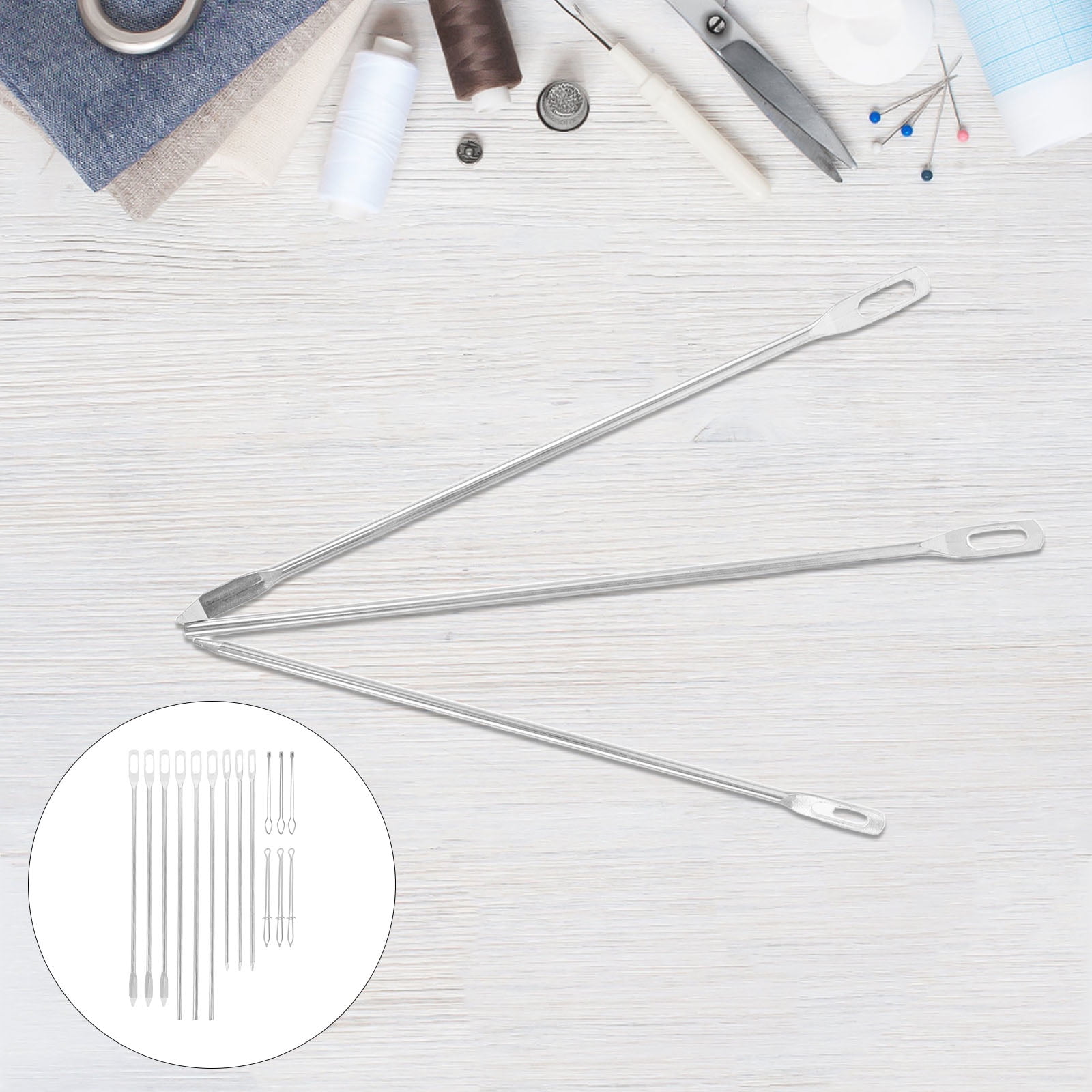OFFIGAM 15-Piece Plated Metal Drawstring Threader for Sewing, Home Crafting Accessory Kit