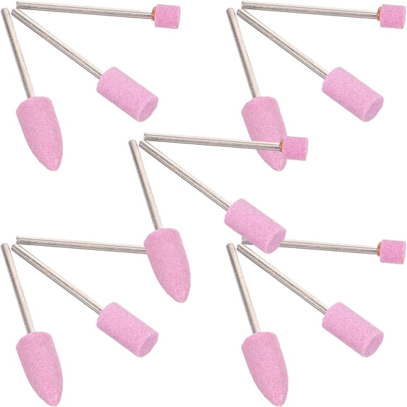 OFFIGAM 15Pcs Grinding Stone Wheel Set Pink Mounted Points for Polishing and Grinding