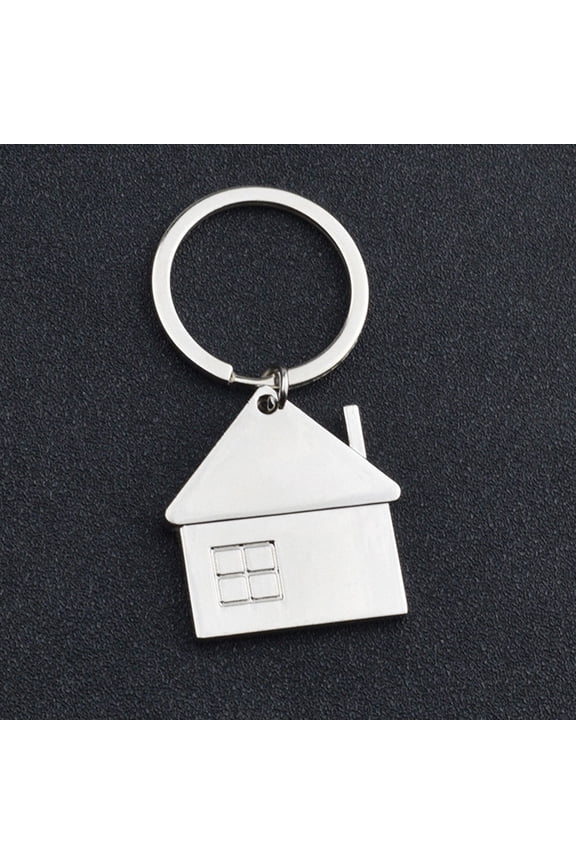 Compact Plated Silver Housewarming Keychain Zinc Alloy for Home 15Pcs