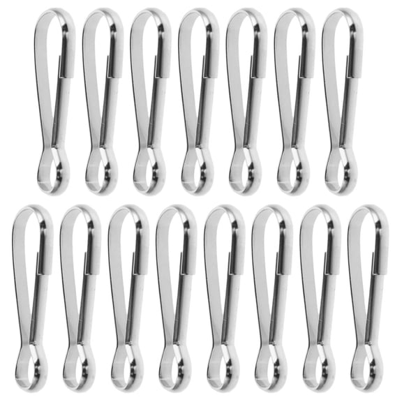 OFFIGAM 15Pcs Stainless Steel Flagpole Rotating Rings Quick Assembly Silver Flag Holder Clips