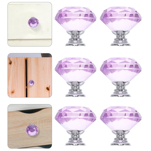 OFFIGAM Set of 16 Faceted Glass Drawer Knobs Crystal Handles for Kitchen Cabinets and Furniture
