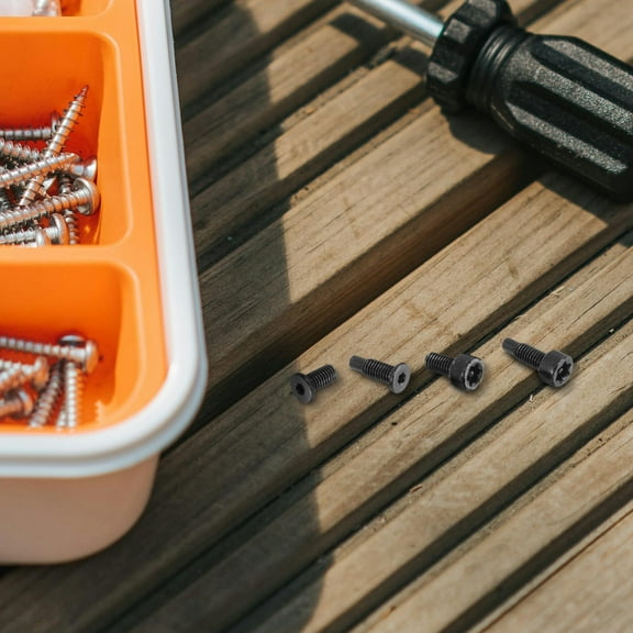 OFFIGAM 16pcs Screws Replacement Set Repair Tool Door Accessories Black Carbon Steel Alloy