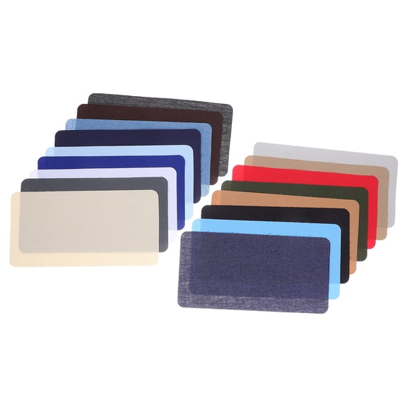 OFFIGAM 17Pcs Cotton Iron on Fabric Repair Patches Assorted Colors for Clothes Mending