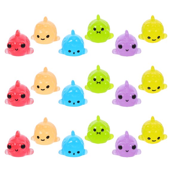 OFFIGAM 18Pcs Fish Figurines Assorted Color Resin DIY Decoration for Children's Room Decor