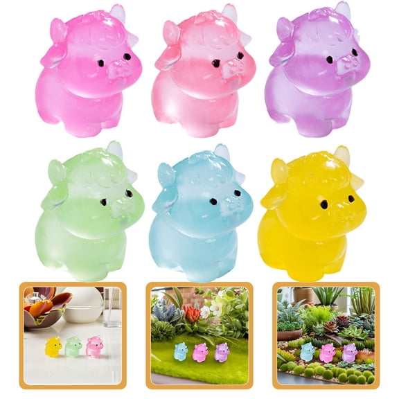 OFFIGAM 18-Piece Mini Resin Yak Figurines Set, Assorted Colors for Landscape, Indoor Decor, Garden Ornaments