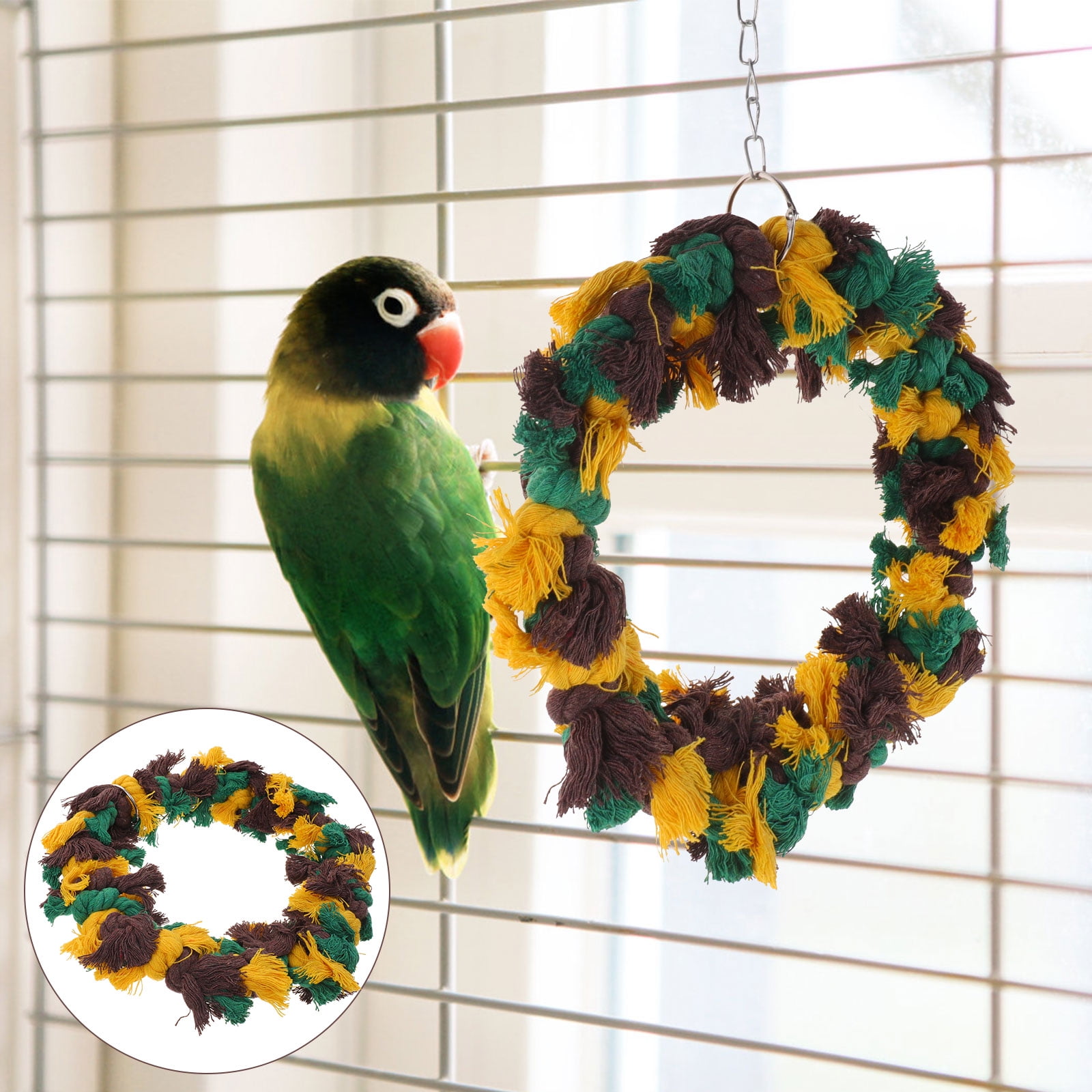 OFFIGAM Bird Chewing Toy for Parrots, 1PC Cotton Rope for Indoor Exercise and Entertainment
