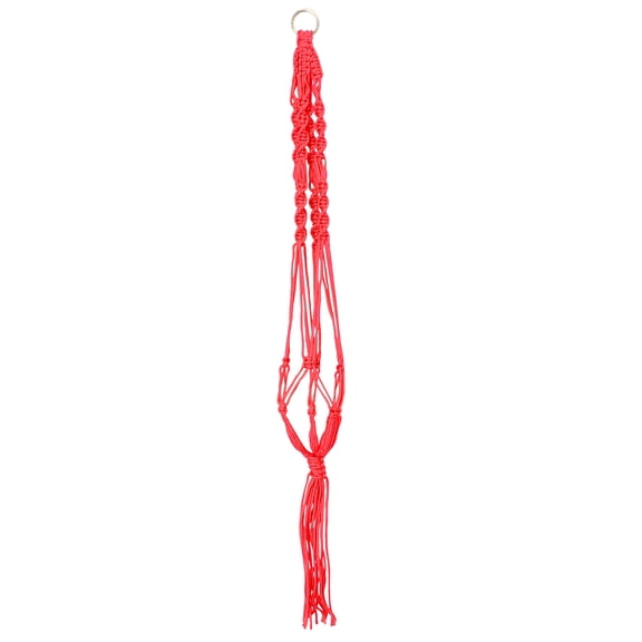 OFFIGAM 1PC Hanging Flower Net Red Hemp Rope Hanging Baskets for Plants in Gardening