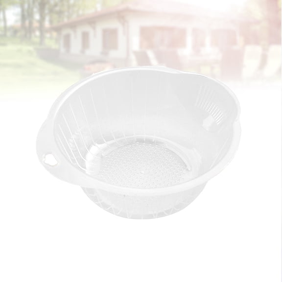 OFFIGAM Plastic Rice Washing Pot with Hollow Design for Fruit and Vegetable Cleaning, Kitchen Strainer