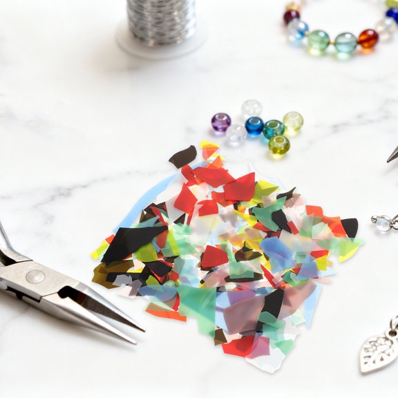 OFFIGAM 1Pack Assorted Color Fused Glass Sheets for Microwave Kiln Jewelry and Craft Projects