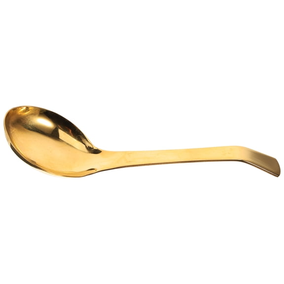 OFFIGAM Handle Soup Spoon Golden Brass Decorative Kitchen Utensil and Stylish 1 Piece