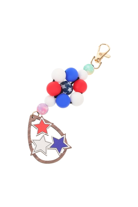 Beaded Key Chain Pendant with Multi-Color Silicone and Metal, Stylish Keyring Accessory 1 Piece