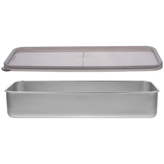 OFFIGAM 1Pack Meat Storage Container for Refrigerator Organization Stainless Steel with Lid