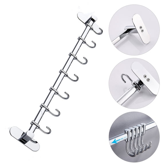 OFFIGAM 1Pc Durable Stainless Steel Kitchenware Hook with Punching-Free Design