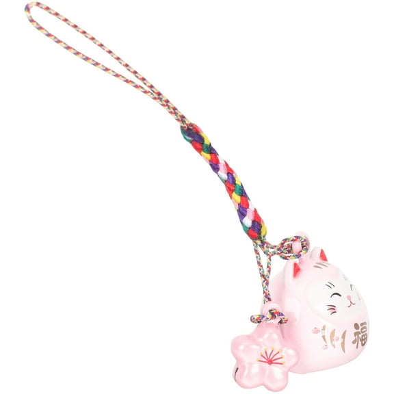 OFFIGAM 1Pack Pink Ceramic Hanging Pendant for Bag and Backpack with Japanese Style