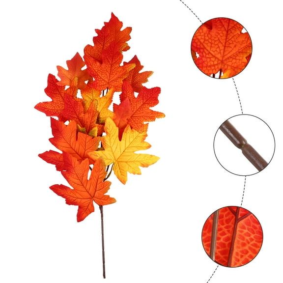 OFFIGAM 1Pack Simulation Maple Leaf Decors Red Flannel Velvet for Arrangements Photography Props Autumn Maple Leaves