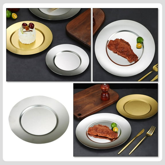 OFFIGAM Stainless Steel Meal Tray Plate Food Serving Plate 1 Piece Kitchen Tableware