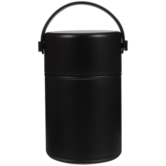 OFFIGAM Thermal Food Jar Black 304 Stainless Steel Leak-Proof Vacuum Insulated Food Container for Hot Cold Storage
