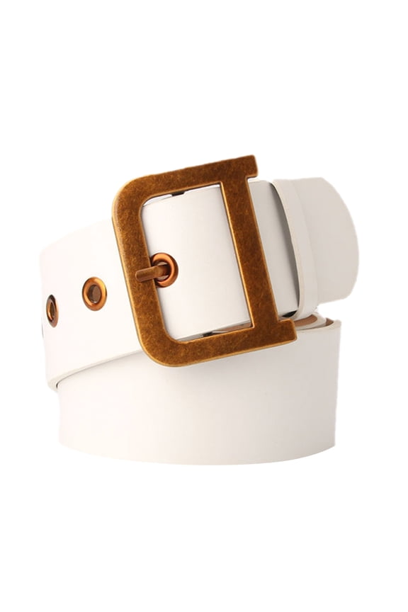 1Pack Women Vintage Belt Fashion D-shaped Buckle Alloy Occasions for Women