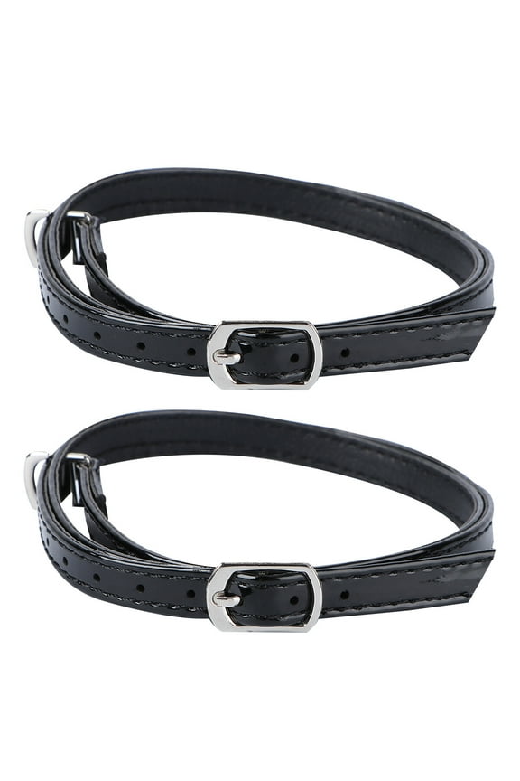 1Pair Black High Heel Shoe Straps Lightweight Detachable Anti Drop Cross Ankle Straps