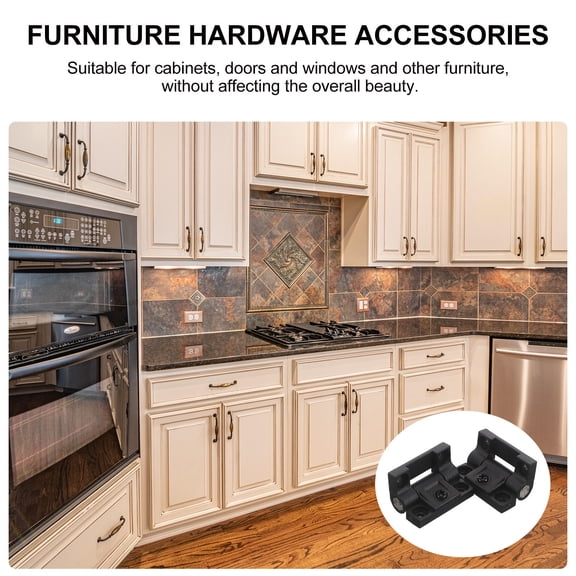 OFFIGAM 1Pair Black Plastic Adjustable Hinge for Cabinet Doors with Torque Friction and Precise Positioning