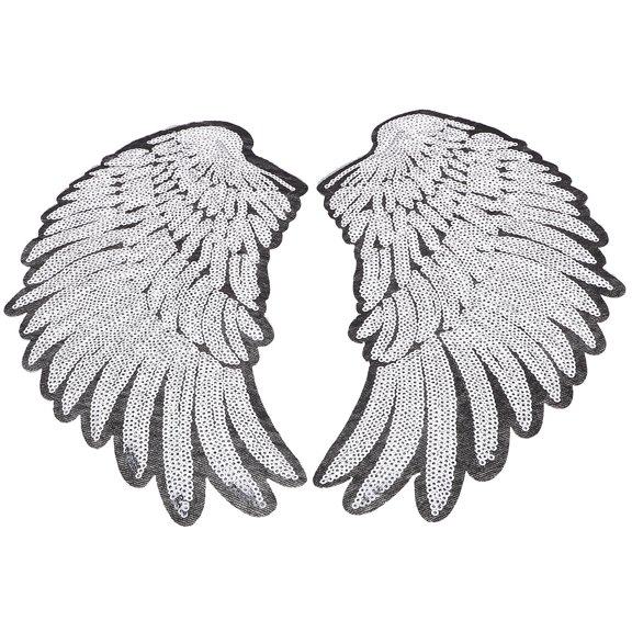 OFFIGAM 1Pair Durable Plated Sewing Patch with Sequins for Clothing Decoration