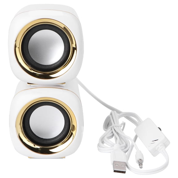 OFFIGAM 1Pair External USB Speaker for Notebook with Plated Beige Metallic Finish