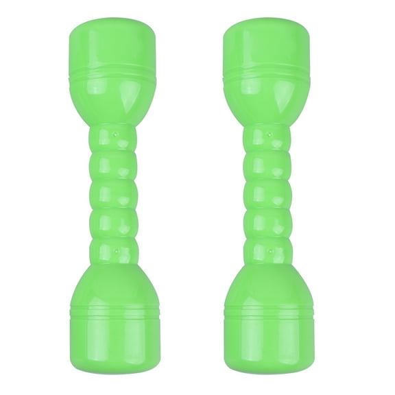 OFFIGAM 1Pair Green Exercise Dumbbells Plastic Barbells for Hand Arm Coordination Training