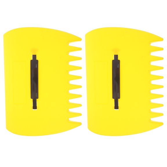 OFFIGAM 1Pair Handheld Leaf Rake Plastic Yellow Robust Construction for Garden Lawn Debris Removal