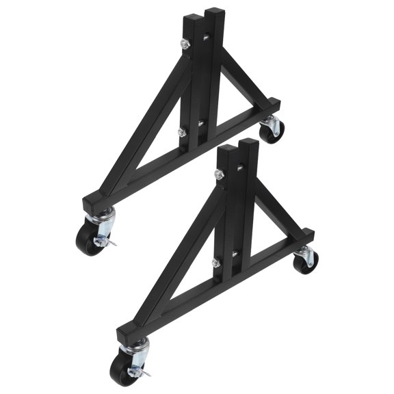OFFIGAM 1Pair Pegboard Floor Rack Black Metal Stand with Swivel Casters for Workshop Display