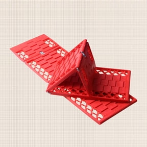 OFFIGAM 1 Pair Red Anti- Tire Traction Plates with Foldable Design for Car Use in Snow, Mud, Sand and Off-Road