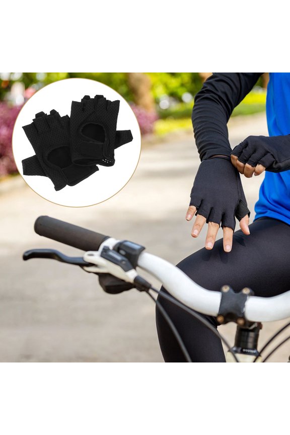 1Pair Skid Proof Gloves Black High Performance Air Flow for Mountain Bike Riding